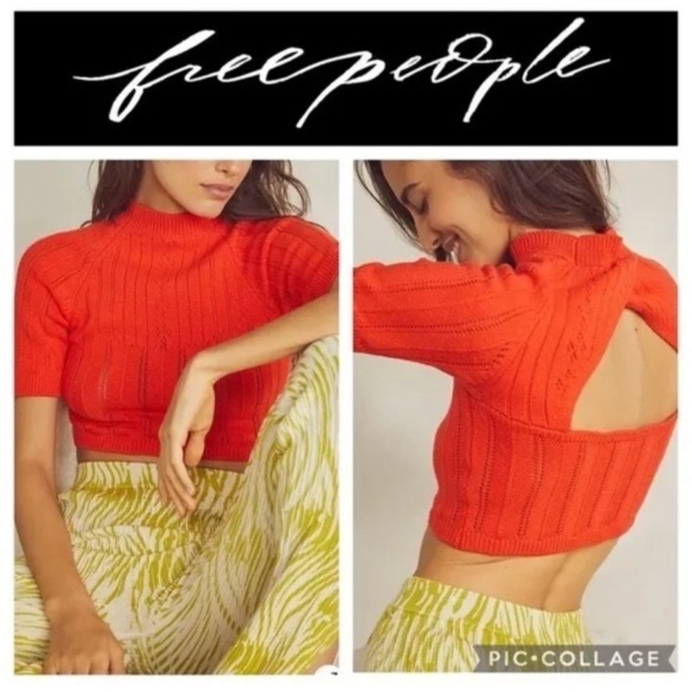 FREE PEOPLE INTIMATELY ROMY SWIT CROPPED MOCK NECK SWEATER